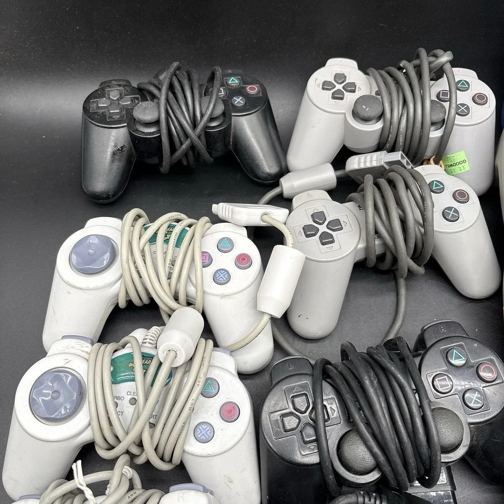 PlayStation 1 & 2 Controller Lot Of 19 Controllers Untested As Is